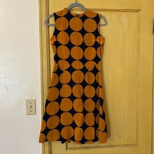 Vintage Japanese Mod Dress Navy and Orange Mode Salon Mitsukoshi Jomondo